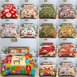 Großhandel 3-teiliges Cartoon-Weihnachts-Bettwäsche-Set Weihnachtsmann Schneemann Auto Schlafzimmer Bettbezug-Set - Product Image 2