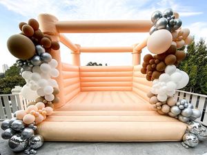 Buttafuori gonfiabili di salto bianchi gonfiabili di salto del castello rimbalzante della casa di rimbalzo <span class=keywords><strong>blu</strong></span> rosa pastello variopinta di Macaron da vendere - Product Image 2