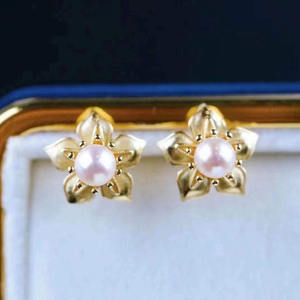 ถาดเปล่าสำหรับทำเครื่องประดับมุก DIY เงินแท้ S925 สำหรับใส่ลูกปัดกลมขนาด 7-8 มม. ต่างหูรูปดอกไม้เล็ก รุ่น 20868 - Product Image 2