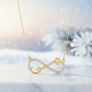 14K ทองเกล็ดหิมะ VAV อินฟินิตี้เสน่ห์สร้อยคอ - Product Image 2