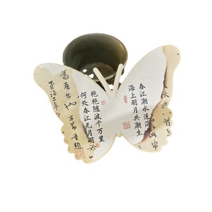 Honey And Sweetness Chinese Style Cake Decorations Antique Butterfly <b>Folding</b> Fan Wooden <b>Screen</b> Cake Toppers Inserts - Product Image 5