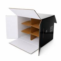 Boîte en carton ondulé personnalisée avec séparateurs en papier, impression couleur, boîte d'expédition avec inserts pour bouteille en verre