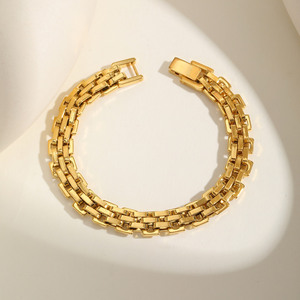 Bracciale a Catena in Acciaio Inossidabile Placcato Oro Personalizzato per <span class=keywords><strong>Uomo</strong></span> e Donna, Gioielli di Lusso Hip Hop <span class=keywords><strong>Personalizzati</strong></span> - Product Image 2