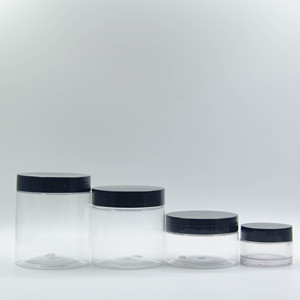 Chất Lượng Mạnh Mẽ 30Ml 100Ml 200Ml 250Ml 500Ml Pet Rõ Ràng Vòng Nhựa Kem Mỹ Phẩm Jar Rỗng Jar Với Nắp Màu Đen - Product Image 4