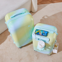 Valise unisexe rotative de style crème glacée dégradée, grande capacité, pour étudiant, avec roues silencieuses omnidirectionnelles