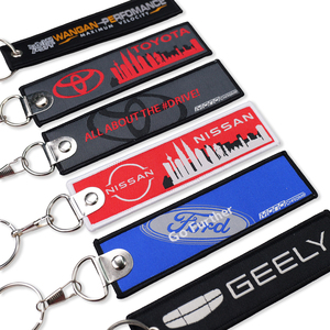 2025 Jdm Phong Cách Bán Buôn Tùy Chỉnh Dệt Máy Bay Phản Lực Tag Xe Móc Chìa Khóa Tag Vải Chất Lượng Cao Thêu Logo Xe Thương Hiệu Keychain - Product Image 3