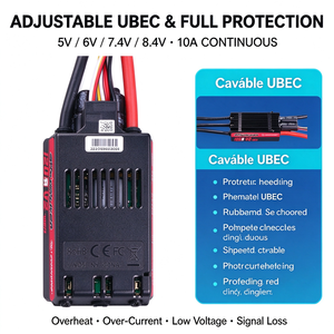 Hobbywing SkyWalker 120A V2 UBEC ESC Brushless 3-8S LiPo 120A à courant continu et crête de puissance, technologie DEO, frein inversé pour accessoires de modèles RC - Product Image 4