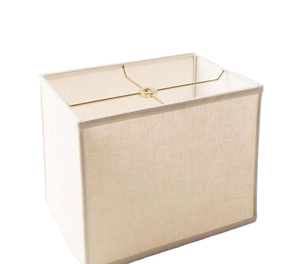 Abat-jour vintage en lin taupe, forme cloche octogonale, avec surpiqûres foncées, style rustique, pour lampe sur pied - Product Image 2