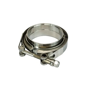 POYRACING Collier de serrage pour tuyau en acier inoxydable de 3,5 pouces, finition polie, pour connexion de bride d'échappement - Product Image 2