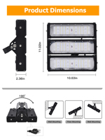 WERISE - Reflector LED Exterior Impermeable de Larga Duración, Superbrillante, con Chip SMD, para Canchas Deportivas y Estacionamientos