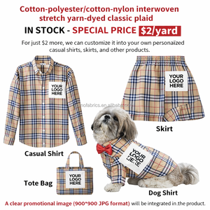 Tessuto a Quadri in <span class=keywords><strong>Cotone</strong></span> e Poliestere Colorato con Motivo Floreale Classico e Stampa a Righe, Popeline Elastico per Camicie - Product Image 1