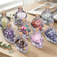 Crânes d'améthyste, gravier en bouteille, agate, cristal, Feng Shui, énergie spirituelle, guérison, bricolage, Halloween, décoration créative pour la maison et le bureau