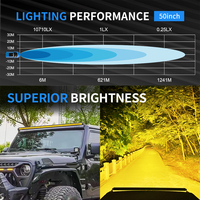 Lampu LED Bar Tipis Aurora Patent Terbaru Desain AS Tanpa Sekrup 52 Inci Amber