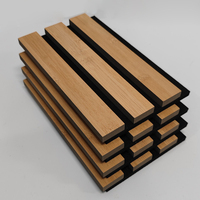 Panneau acoustique en fibre de polyester et bois, grille en MDF, placage bois sculpté, isolation phonique, pour hôtel et appartement modernes