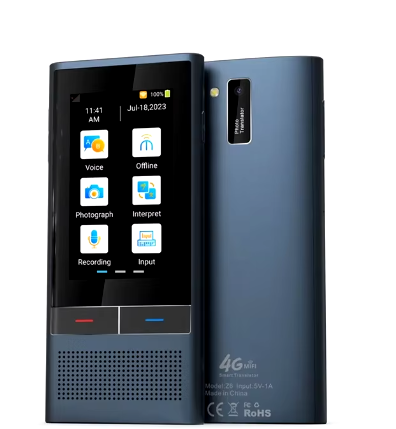 Z6 AI Voice Translator 137 Languages 3.1inch IPS Screen Recording Intelligent Translation 4G SIM Card Internet