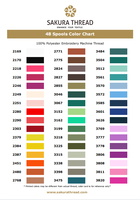 Benang Bordir Poliester 48 Warna (1000 yard/Kerucut) - Kotak Hadiah, Penjualan Laris