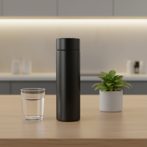 Botella de Agua Inteligente con Control de Temperatura, Termo de Aleación de Aluminio Recargable Myrva con Pantalla Digital, Negro, Hecho en China - Product Image 2