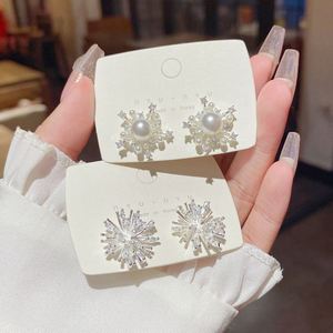 Silver Needle Super Fairy Snowflake Pearl Stud <b>Earrings</b> for Women Minority Design New Popular High-grade Luxury Ear Jewelry - Product Image 1