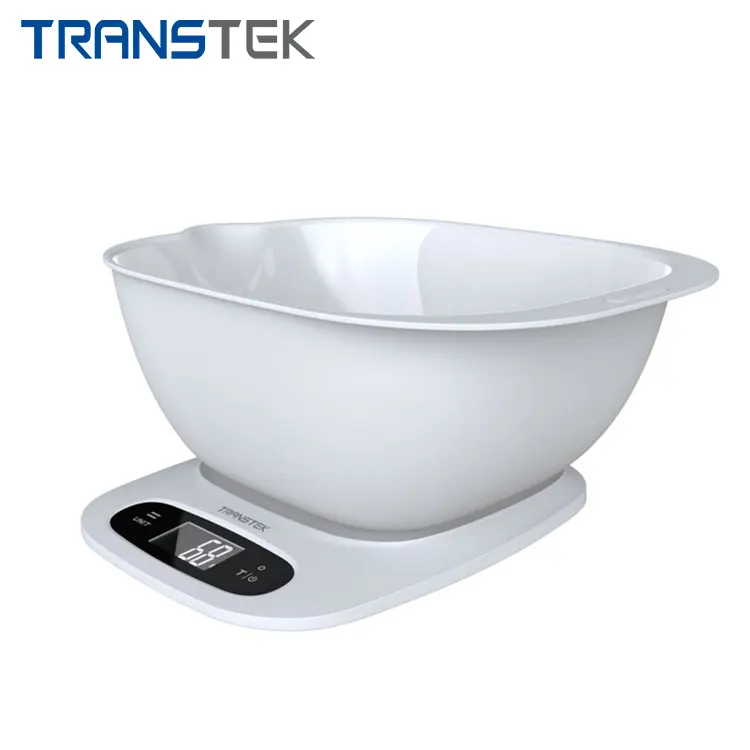 TRANSTEK 11lb/ 5kg Baking Dieting Weight Loss Digital Electronic Food Weighing Plastic Kitchen Bowl Scale