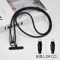 Tali Lanyard Ponsel USB-C ke Tipe-C 60W 1.2m, Kabel Pengisi Daya Cepat dengan Desain Anyaman Nilon, Model Selempang, Tren Terbaru untuk Ponsel