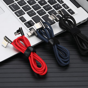Đầy Màu Sắc 90 Độ Góc Phải Có Thể Đảo Ngược Micro 3A Nhanh Phí Cáp Type-C Cho Điện Thoại <span class=keywords><strong>Android</strong></span> Sợi Vải Bện Điện Thoại Di Động - Product Image 3