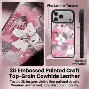 Coque de téléphone personnalisée avec logo en relief 3D et broderie texturée, motif floral, vente en gros directe fabricant pour iPhone 17 18 Pro Max - Product Image 3