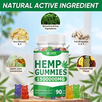 OEM ODM Marque Privée Gummies à l'Huile de Chanvre Véganes Comestibles à l'Extrait Biologique Extra Haute Puissance pour Adultes, 2 Gummies par Jour