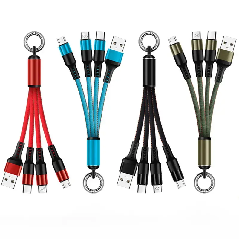 Factory Premium Mini Promotional Gift 3A Customized Logo 3 in 1 Android IOS Multi 8Pin Micro USB Type C Kabel Fast Charger Cable