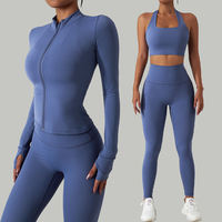 Ensembles de yoga sans couture pour femmes grandes tailles, 2 pièces, respirants et anti-transpiration, en polyamide et élasthanne, soutien-gorge de yoga et leggings – Vente en gros