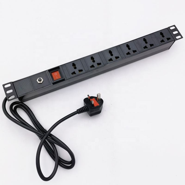 Factory 1U 19inch 6 Sockets Universal Rack Power Distribution Unit with Overload and Switch for Network Cabinet