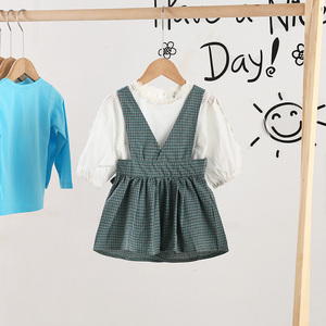 Artículos Pequeños de Venta Rápida, Vestido Informal Africano de Manga Larga a Cuadros para Niña, Diseño con Volantes, para Compras en Línea - Product Image 3