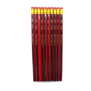 Lápices rojos baratos personalizados número <span class=keywords><strong>2</strong></span> con borrador Hb 2B 2H lápices de madera hexagonales a granel 7,5 <span class=keywords><strong>2</strong></span> lápices de madera para escuela y oficina - Product Image 1