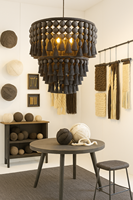 Abat-jour en macramé bohème, lampe suspendue verticale, Art déco grec, décoration intérieure, décoration de restaurant, cadeau de pendaison de crémaillère