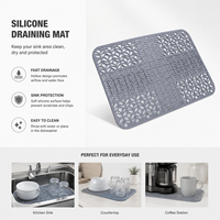Tapis de protection pour évier de cuisine en silicone, style chinois, motif nid d'abeille, écologique, isolant et antidérapant, en stock pour la maison