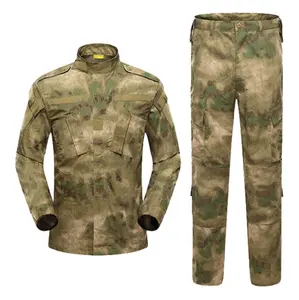 Wholesale Custom Camouflage Rip Stop Unisex Tactical Uniform A-TACs 65 35 ACU Suit Set Breathable Woven Fabric Outdoor Hunting