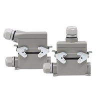 Connecteur Rectangulaire Robuste à Base Haute, 4, 6, 8, 10, 16, 20, 24, 32, 48 Broches, Prise Aviation Étanche 16A, Sortie Latérale Supérieure