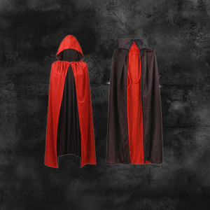 ชุดคอสเพลย์แวมไพร์ฮาโลวีนแบบสองชั้น สีดำแดง สำหรับงานปาร์ตี้ ผ้าคลุมสไตล์ลำลองสำหรับผู้ใหญ่ แบบคล้ายชุดนางเงือกที่ใช้ในทีวี - Product Image 2