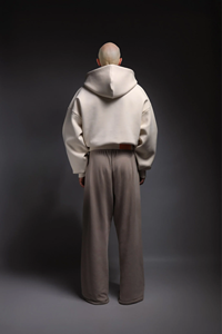 Sweat à capuche épais sans cordon, coupe courte, personnalisé, 100% coton, 500gsm 700gsm, couleur unie, coupe carrée, oversize, pour hommes - Product Image 4