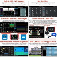 Rsrteng H20-MOVTADHSEF Probador de Cámaras CCTV, Monitor 8K IP POE+ Coaxial HD, DMM, TDR, OPM, SFP, Herramientas WiFi, Medidor de Distancia