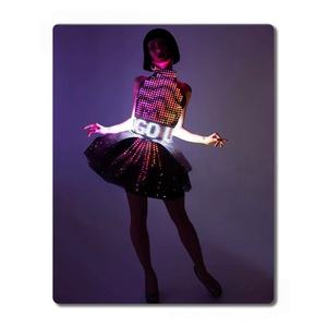 <span class=keywords><strong>Trajes</strong></span> de Actuación Iluminados con LED, Faldas Coloridas Programables, Logotipos Personalizados para Eventos Comerciales, Música Electrónica - Product Image 4