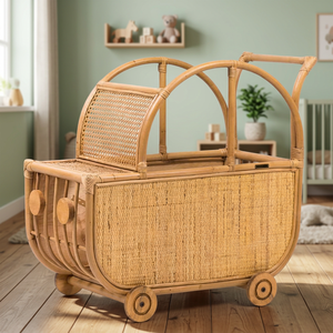 Juego de Juguetes de Mimbre Antiguo Moderno con Patas de Madera - Ecológico y Seguro para Bebés, Uso en Cocina y Sala de Estar, Juguetes para Muñecas Infantiles - Product Image 3