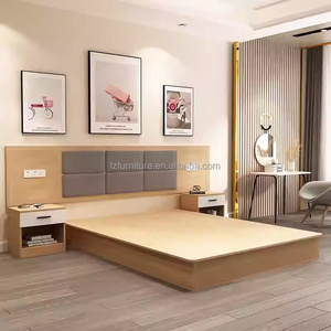 Modern Hotel Bedroom Furniture Set WoodTwin Bed Frame with Upholstered <b>Headboard</b> Nightstand TV Cabinet Wardrobe for 3 Star Hotel - Product Image 6