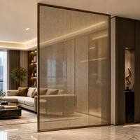Paravent décoratif en verre trempé ultra-transparent à faible teneur en fer, translucide et irisé, pour salon