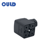 Connecteur en stock avec boîtier noir et joint NBR, compatible Hirschmann GDM 3109 DIN 43650 Forme A pour électrovanne