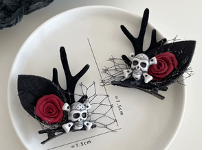 Pinzas para el Cabello con Diseño de Fantasmas de Dibujos Animados para Halloween, Pasadores de Tela para Disfraces, Accesorios de Disfraces de Murciélagos y Brujas para Niños - Product Image 3
