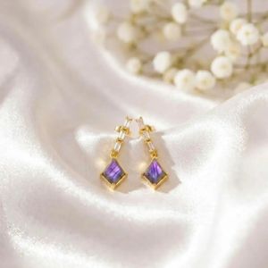 Pendientes Colgantes de Labradorita Púrpura Natural en Forma de Cometa con Acento de Circonita Cúbica en Plata de Ley 925, Delicados y Hechos a Mano con Piedras Preciosas - Product Image 5