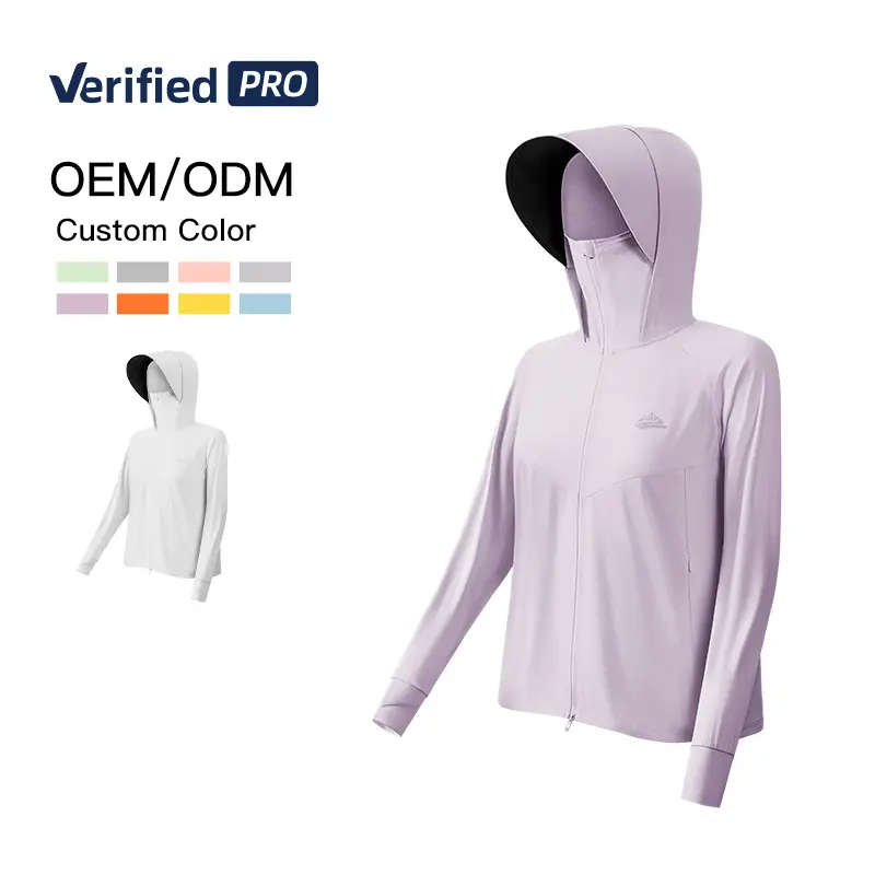 GOLOVEJOY FSY11 Respirável upf50+ Protetor contra corrida UV Proteção solar Jaqueta feminina com zíper Hoodies ao ar livre