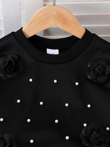 Conjunto de Dos Piezas de <span class=keywords><strong>Sudadera</strong></span> y Pantalones Negros para Niños, Estilo Exportación, Otoño Invierno, Ropa para Niñas de 4 a 7 Años - Product Image 5