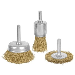 Kit de brosses à roue en fil de laiton DELUN, 6 pièces, pour perceuse, brosse à coupe, brosse à extrémité, avec tige de 1/4 pouce pour le polissage - Product Image 3
