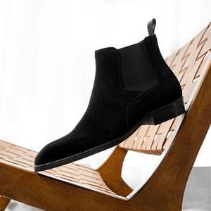 Zapatos de Cuero Genuino Hechos a Medida, Lujosos, Casuales, de Suela Gruesa, Formales, de Punta, Transpirables, que Aumentan la Estatura, para Bodas - Product Image 1